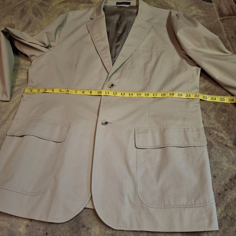 Polo Ralph Lauren Tan Cotton 2-button Sportcoat Blazer Men Size 44R - Picture 14 of 16